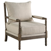 Orleans Furniture - Coaster - Blanchett Upholstered Bobbin Accent Chair Beige and Natural - 905362